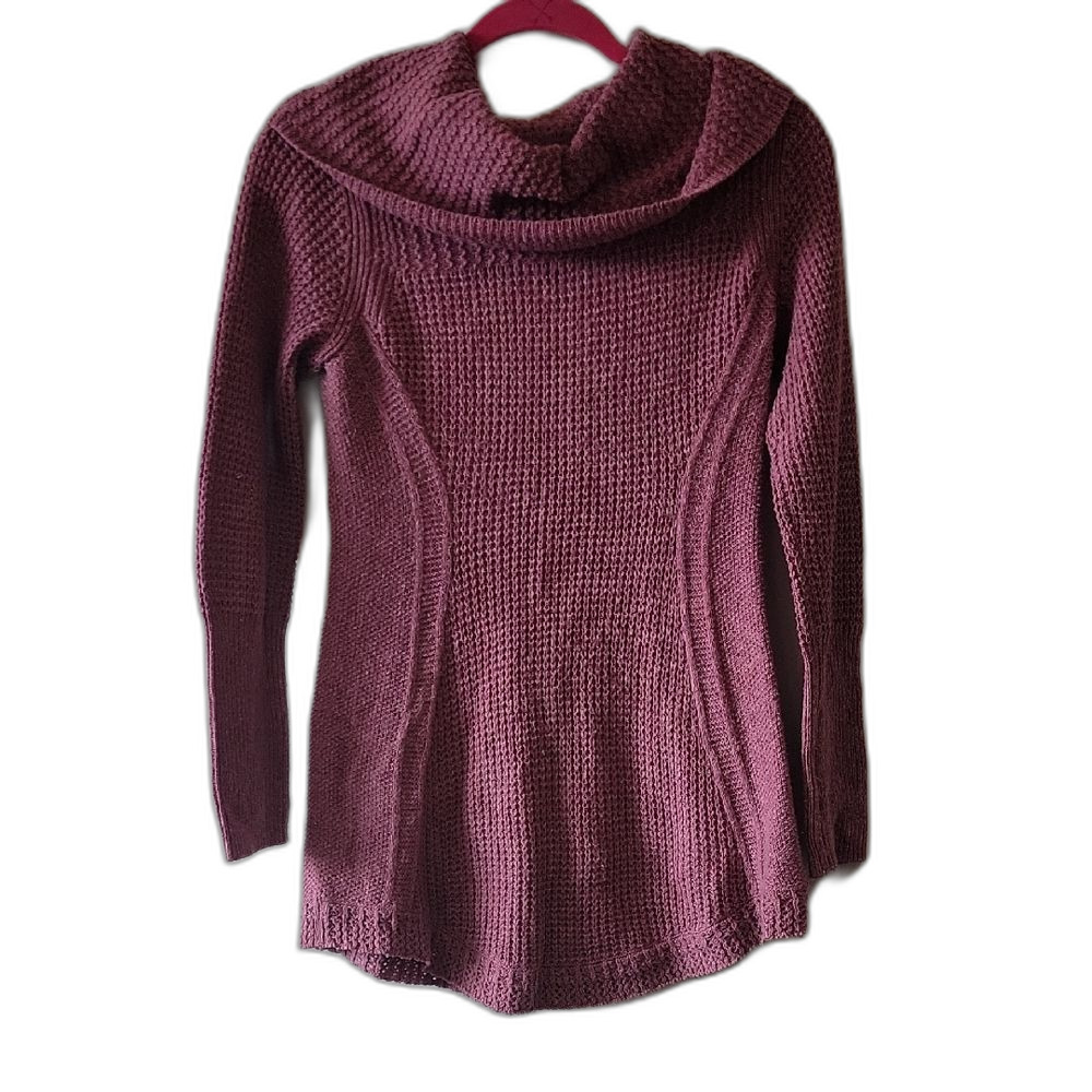 Angels of the North Anthropolgie Cowl Neck Waffle Knit Sweater
